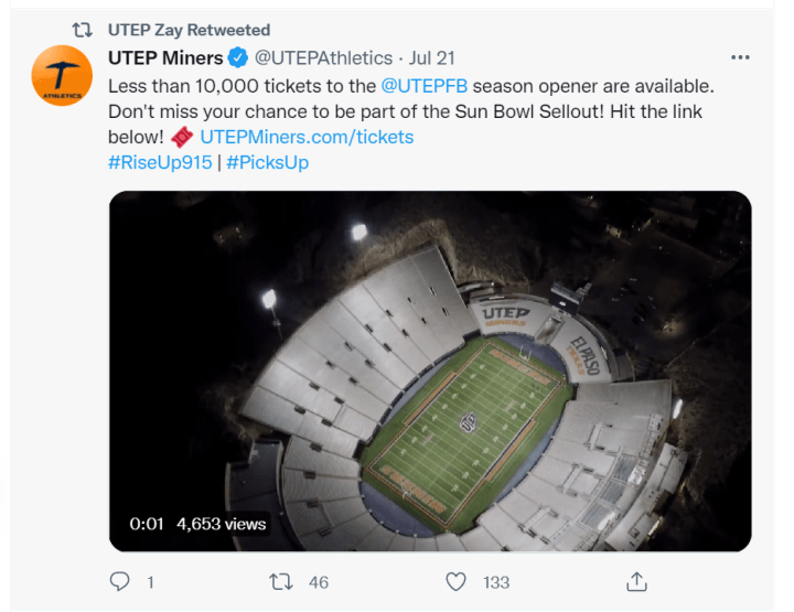 UTEP tweet
